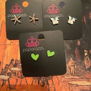 Paparazzi Kids Green Heart Earrings